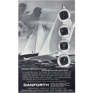 1971 Danforth Yacht Raciing Instruments Vintage Print Ad Tillsonburg ON Wall Art